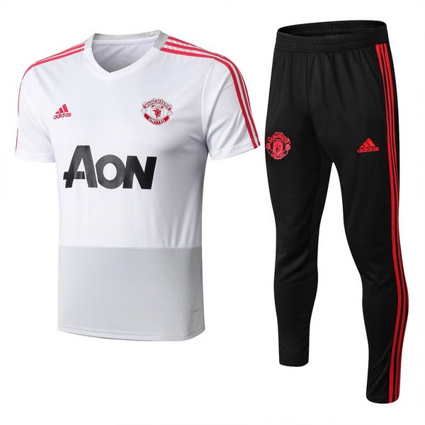 Entrainement Manchester United Ensemble Complet 2018-19 Blanc Rouge